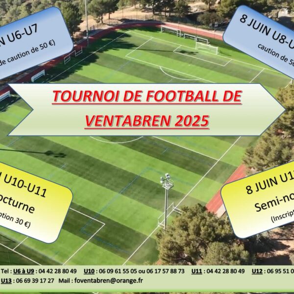 Tournoi 2026 U9 & U13 du Football Ventabrennais – Ventabren