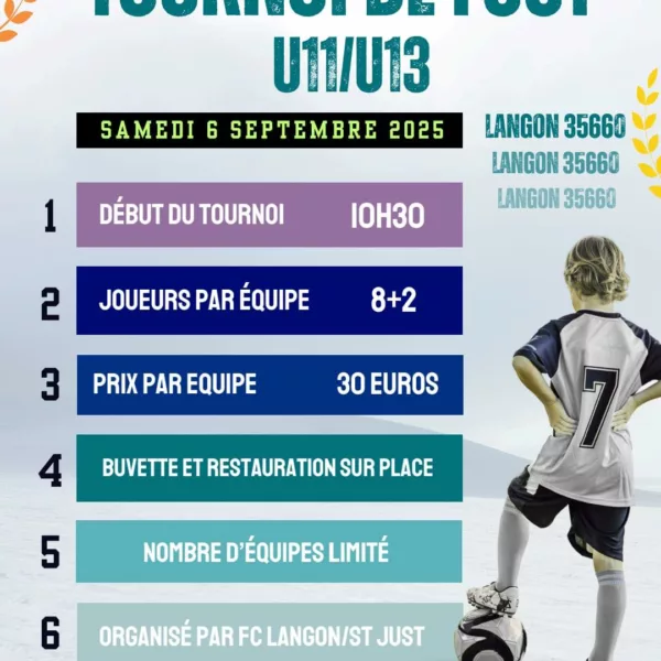 Tournois U11 & U13 du FC Langon/Saint Just – Langon