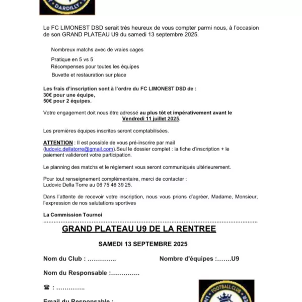 Grand Plateau 2025 U12 du FC Limonest Dardilly Saint Didier