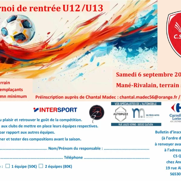 Tournoi de rentrée 2025 U13 du CS Quéven