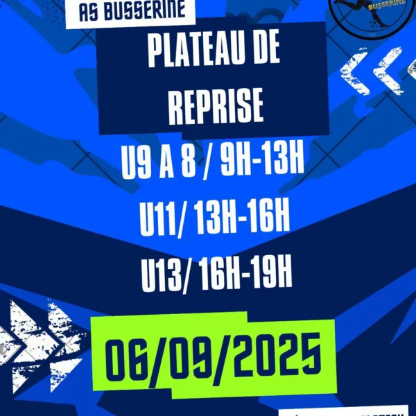 PLteaux de reprise 2025 U9, U11 & U13 de l’AS Busserine