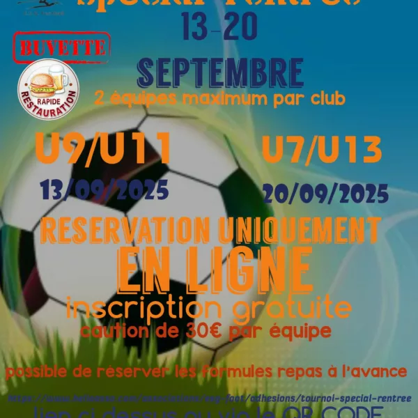 Tournoi Spécial Rentrée 2025 U7 & U13 de l’Entente Sportive Gatinaise – Ferrières-en-Gâtinais