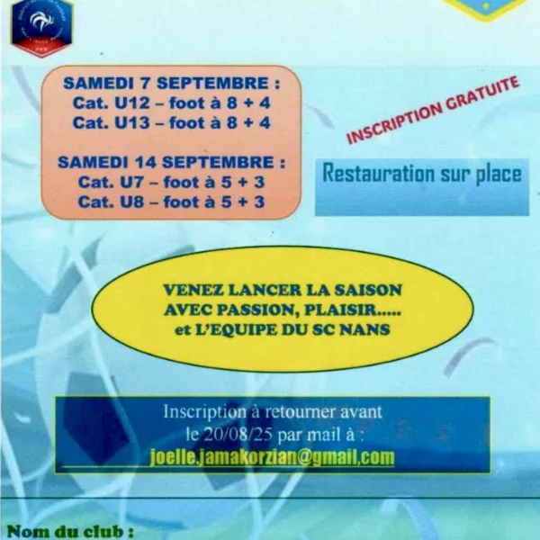 Plateaux de rentrée 2025 U7 & U8 – du SC Nans Football