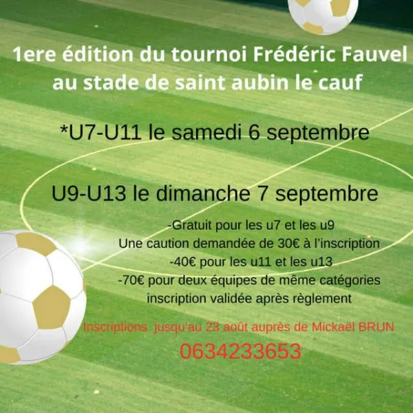 Tournoi Frédéric Fauvel 2025 U9 & U13 de l’AS Divigel – Saint-Aubin-le-Cauf