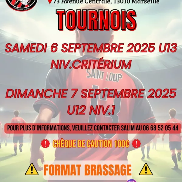 Tournois 2025 U12 & U13 de l’ASM Saint Loup – Marseille