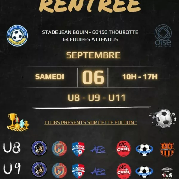 Tournoi de rentrée U8, U9 & U11 su Thourotte-Longueil US – Thourotte