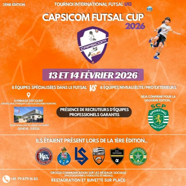 Capsicom Futsal Cup 2026 U13 – Genève