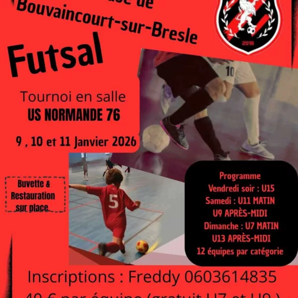 Tournoi Futsal 2026 U7 & U13 de l’US Normande 78 Bouvaincourt-sur-Bresle
