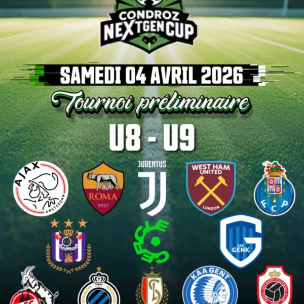 Condroz NextGen Cup 2026 Tournoi Préliminaire U8 & U9 – Hamois