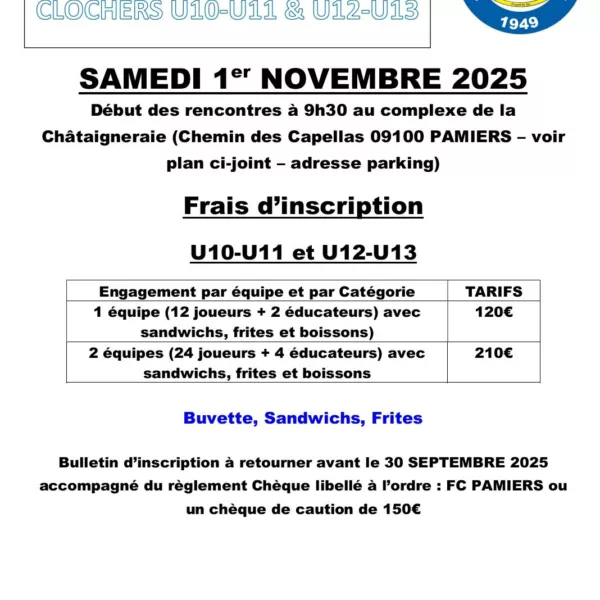 Tournoi des trois clochers 2025 U9, U11 & U13 du FC Pamiers