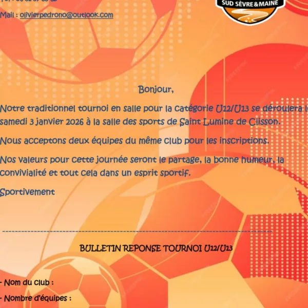 Tournoi en salle 2026 U13 du Sud Sèvre & Maine – Saint-Lumine-de-Clisson