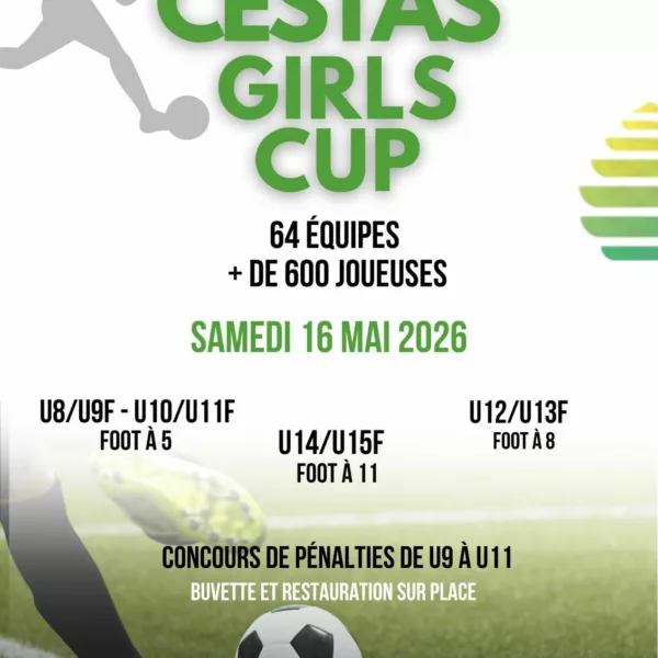 Cestas Girls Cup 2026 U9F, U11F, U13F & U15F du SAGC Football – Cestas