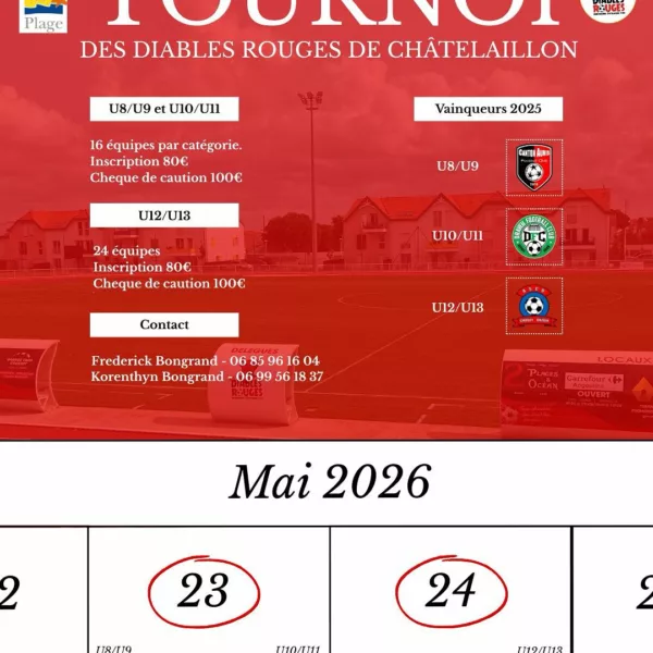 Tournoi des Diables Rouges de Châtelaillon 2026 U13 – Châtelaillon-Plage