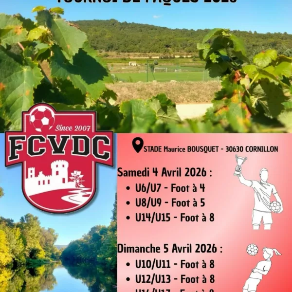 Tournois de Pâques 2026 U11, U13 & U17 du FC Val de Cèze – Cornillon