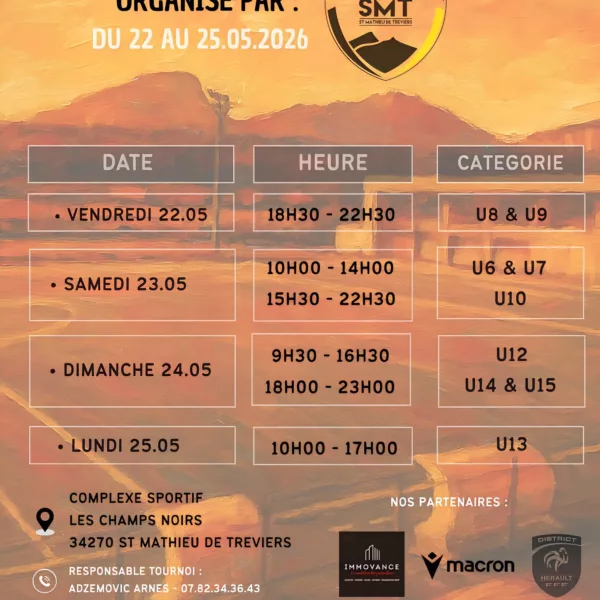 Tournoi 2026 U13 de l&rsquo;ASSMT – Saint-Mathieu-de-Tréviers