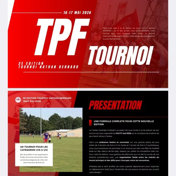 Tournoi Nathan Bernard 2026 U10, U11 & U12 du Tarbes PF