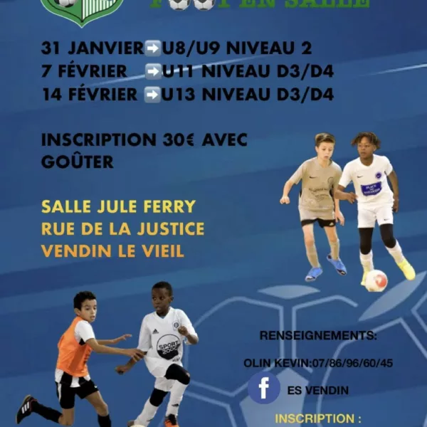 Tournoi en sale 2026 U11 de l’ES Vendin Football – Vendin-le-Vieil
