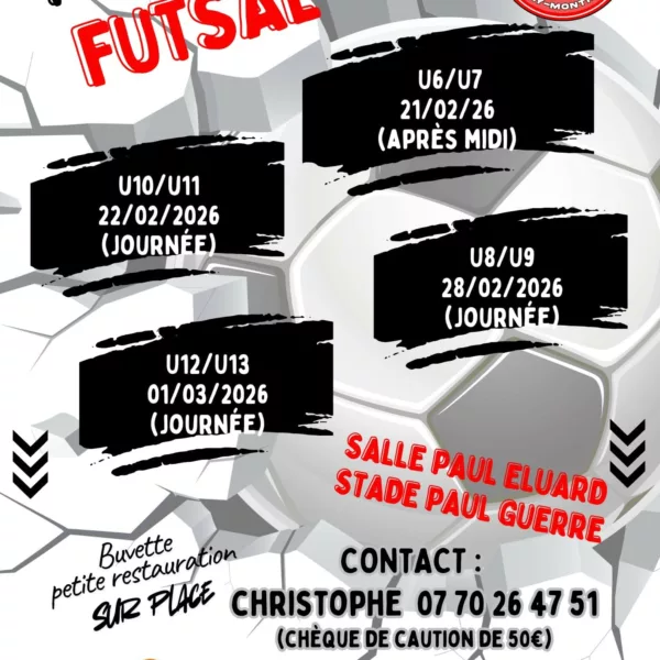 Tournois Futsal 2026 U9 des Carabiniers de Billy-Montigny