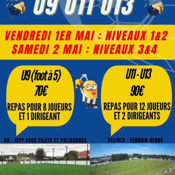 Minion Cup 2026 U9, U11 & U13 Niveau 1 & 2 du Groupement Cucq Saint-Josse – Cucq