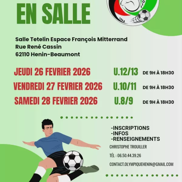 Tournoi en salle 2026 U11 de l’Omypique Hénois – Hénin-Beaumont