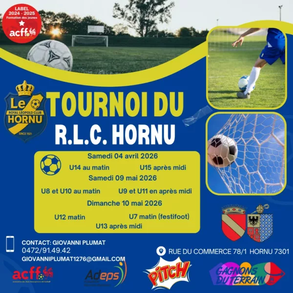 Tournois 2026 U7, U12 & U13 du RLC Hornu