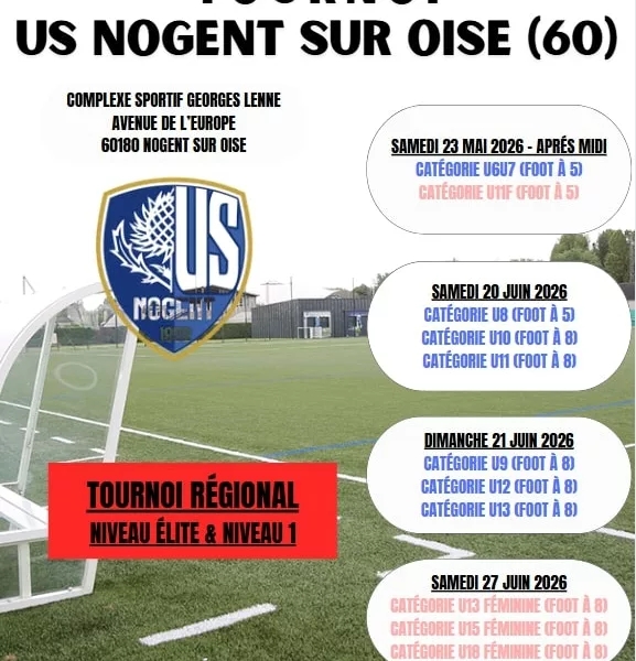 Tournois 2026 U13F, U15F & U18F de l&rsquo;US Nogent – Nogent-sur-Oise