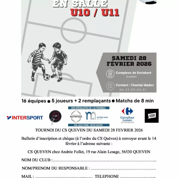 Tournoi en salle 2026 U11 du CS Quéven