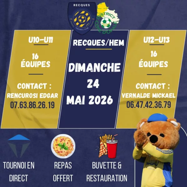 Tournois 2026 U11 et U13 du Recques FC – Recques-sur-Hem