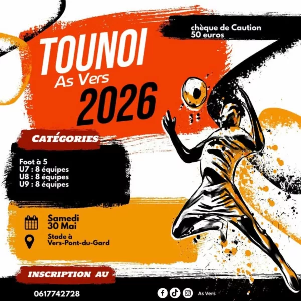Tournois 2026 U7, U8, u9 et U13 de l&rsquo;AS Vers – Vers-Pont-du-Gard
