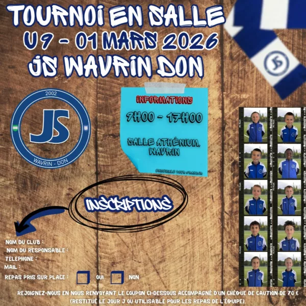 Tournoi en salle 2026 U9 de la JS Wavrin-Don – Wavrin