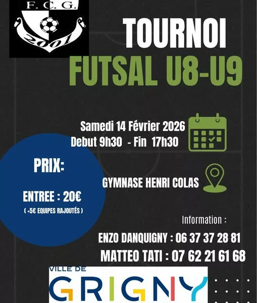 Tournoi Futsal 2026 U9 du FC Grigny – Grigny-sur-Rhône