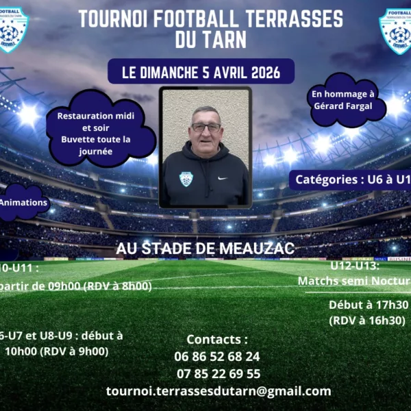 Tournoi Football Terrasses du tarn 2026 U7, U9, U11 & U13 – Meauzac