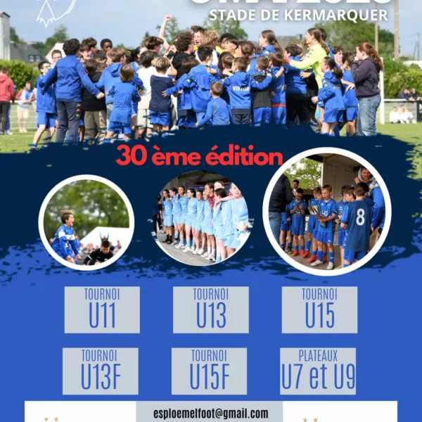Plateaux 2026 U7 & U9 – Tournois 2026 U11, U13, U13F, U15 et U15F de l’ES Ploemel