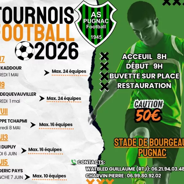 Tournoi J.Frédéric Pays 2026 U15 de l’AS Pugnac