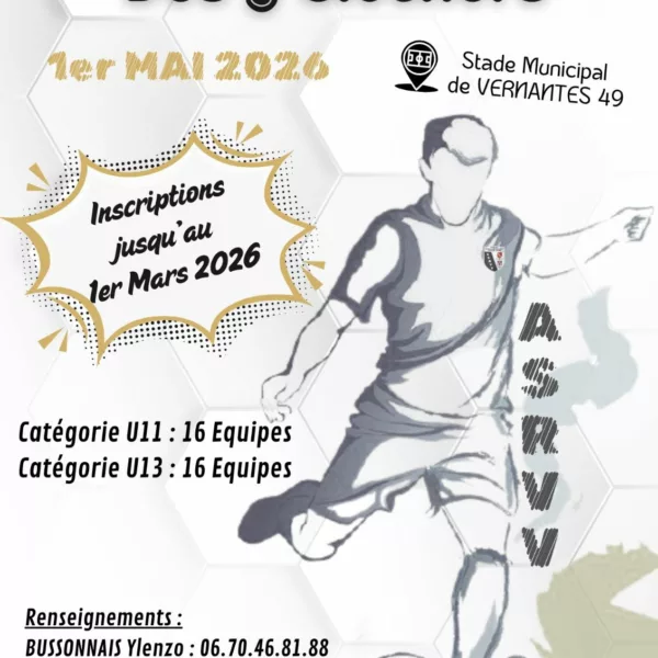 Tournoi des 3 clochers 2026 U11 & U13 de l’ASRVV – Vernantes