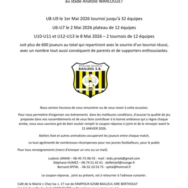 Plateau Sire Berthoult 2026 U7 de l&rsquo;AS Bailleul-Sir-Berthoult