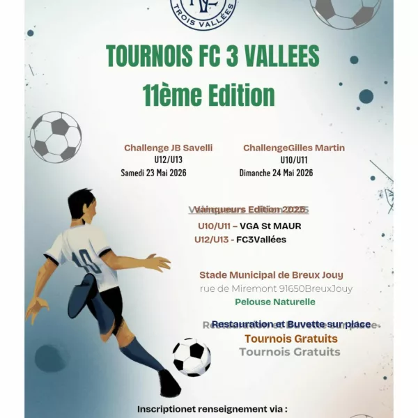 Challenge Gilles Martin 2026 U11 du FC 3 Vallées – Breux-Jouy