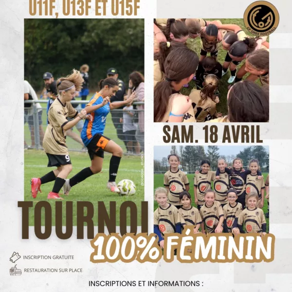 Tournoi 100% Féminin 2026 U11F, U13F et U15F du Groupement Féminin Irée Football – Champtoceaux
