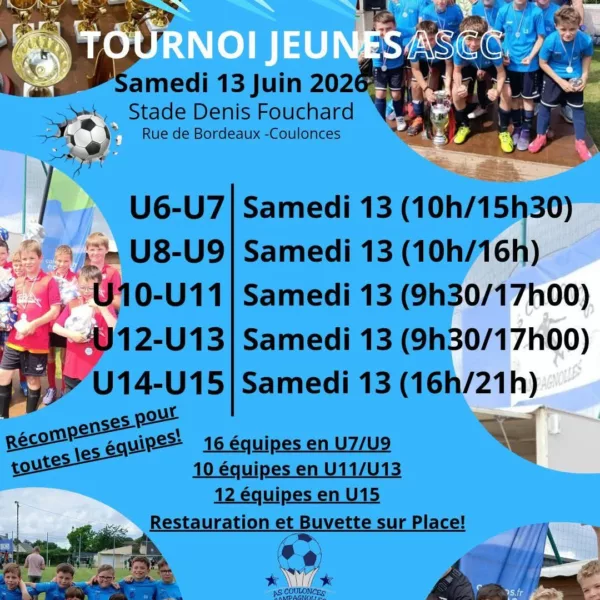Tournoi 2026 U11, U9, U11, U13 & U15 de l&rsquo;ASCC – Coulonces