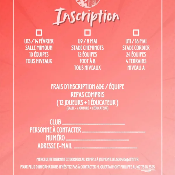 Tournoi 2026 U11 du Jeumont Marpent FC – Jeumont