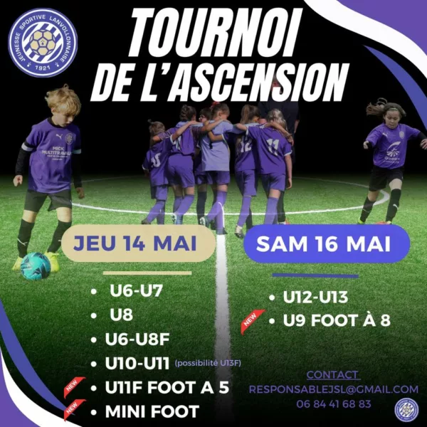 Tournoi de l’Ascension 2026 U9 & U13 de la JS Lanvollonnaise – Lanvollon