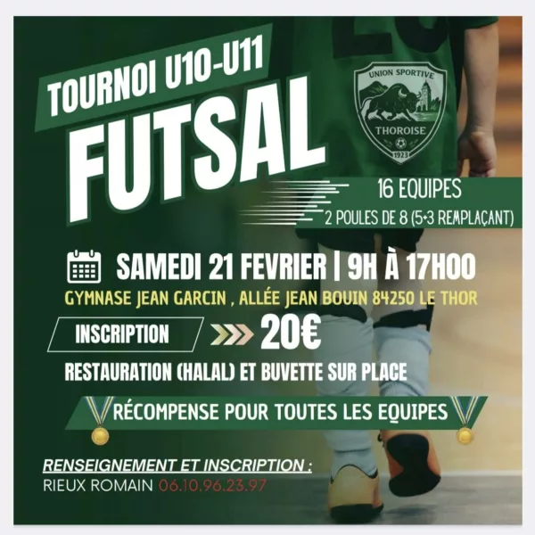 Tournoi Futsal 2026 U11 de l’US Thoroise Le Thor
