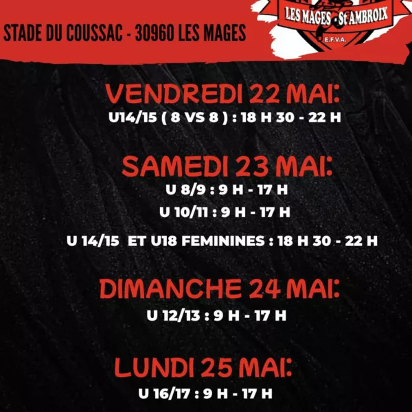 Tournoi de Pentecôte 2026 U17 – du Sedisud FC – Les Mages