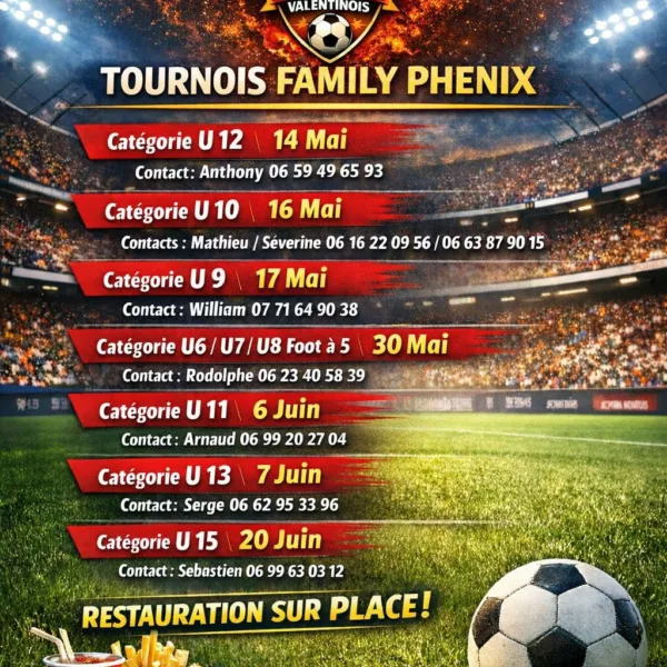 Tournoi Family Phenix 2026 U13 du CAM Phenix Valentinois – Marseille