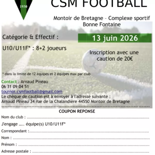 Tournoi 100% Féminin 2026 U11F du CS Montoir – Montoir-de-Bretagne