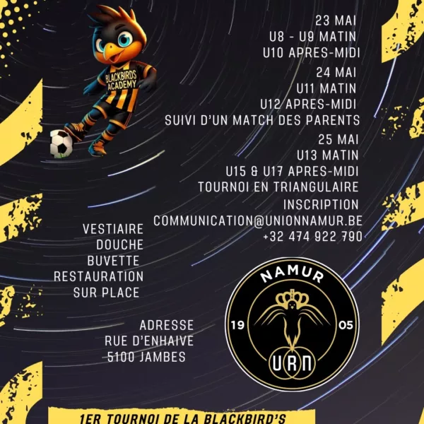 Tournoi de la Blackbird’s Academy 2026 U13, U15 & U17 – Namur