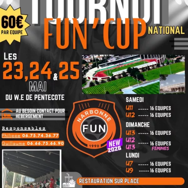 Fun&rsquo;Cup 2026 U13, U12F & U13F du Narbonne Fun