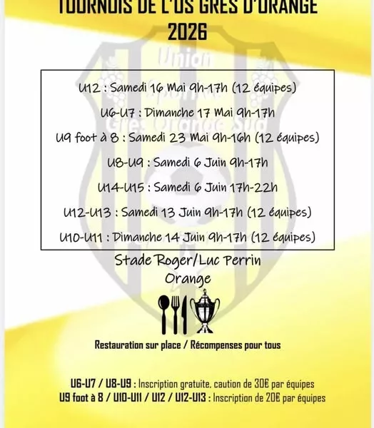 Tournoi 2026 U11 de l’US Grès d’Orange