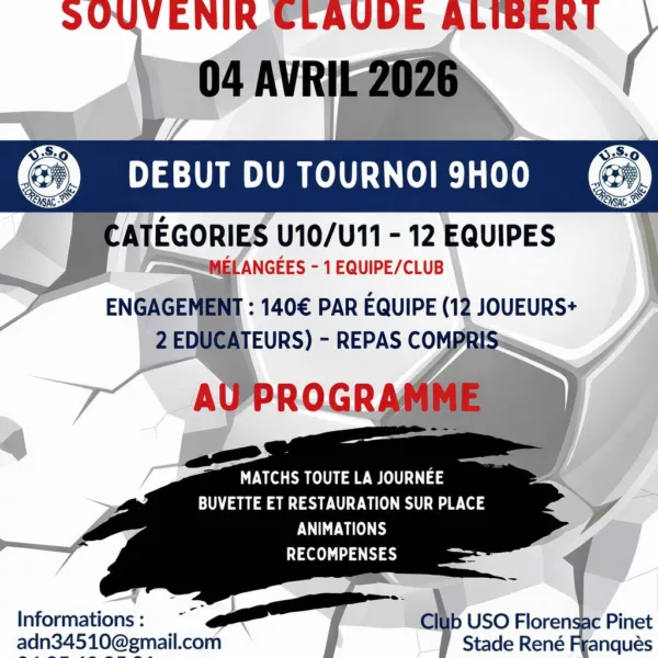 Challenge USO – Souvenir Claude Alibert 2026 U11 de l&rsquo;USO Florensac Pinet – Florensac