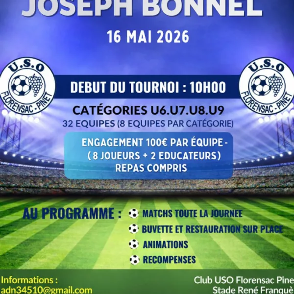 Tournoi 2026 U6, U7, U8, U9 de l&rsquo;USO Florensac Pinet